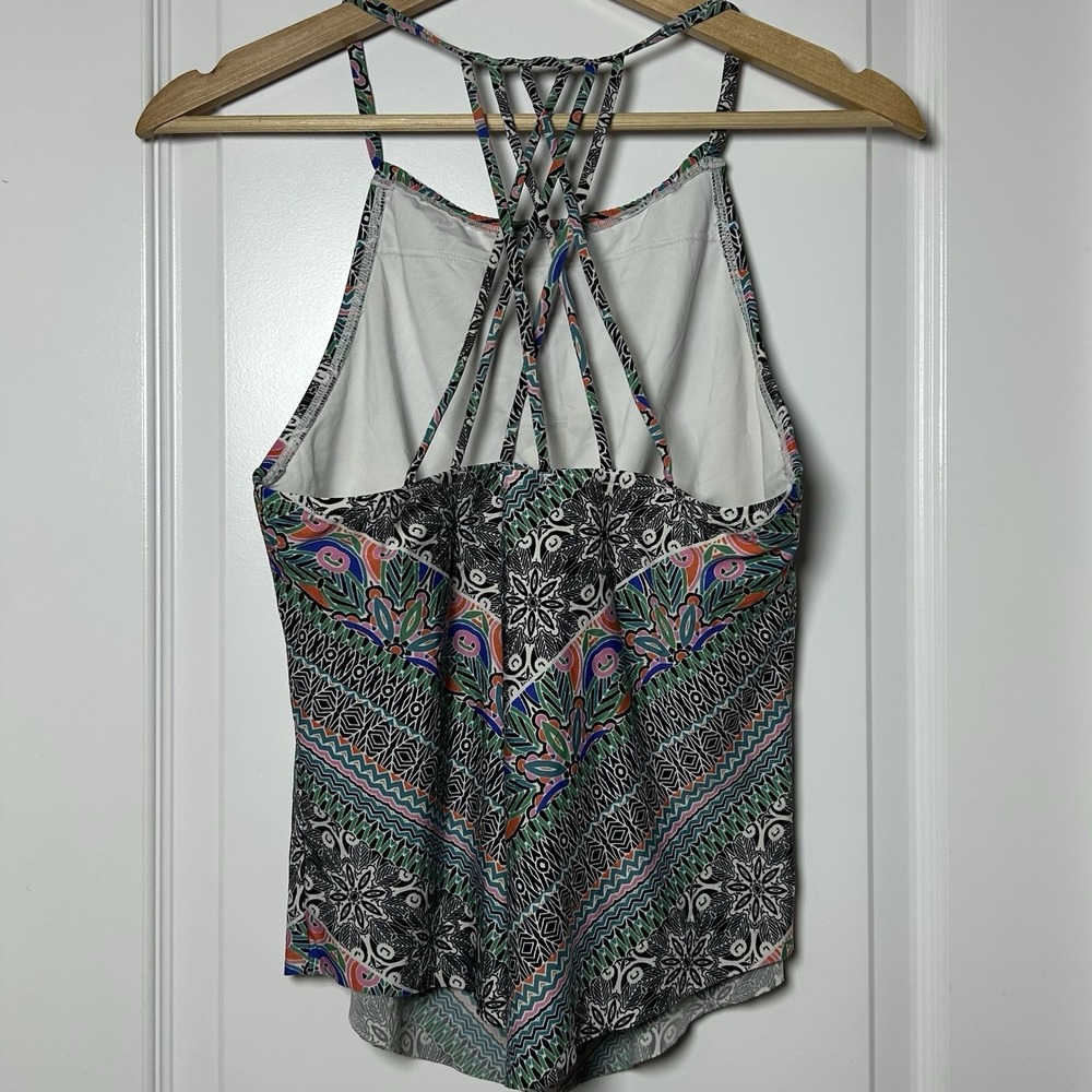 Laundry by Shelli Segal Kaleidoscope Medallion Boho Print Cage Back Tankini Top - Picture 2 of 2